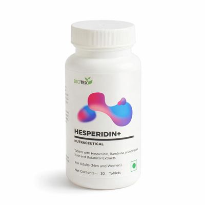 Biotex Hesperidin+ Tablets 500 mg | With Citrus Bioflavonoids | Antioxidant & Circulation Support | Vegetarian Dietary Supplement | 30 Tablets