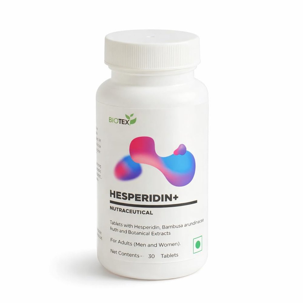 Biotex Hesperidin+ Tablets 500 mg | With Citrus Bioflavonoids | Antioxidant & Circulation Support | Vegetarian Dietary Supplement | 30 Tablets