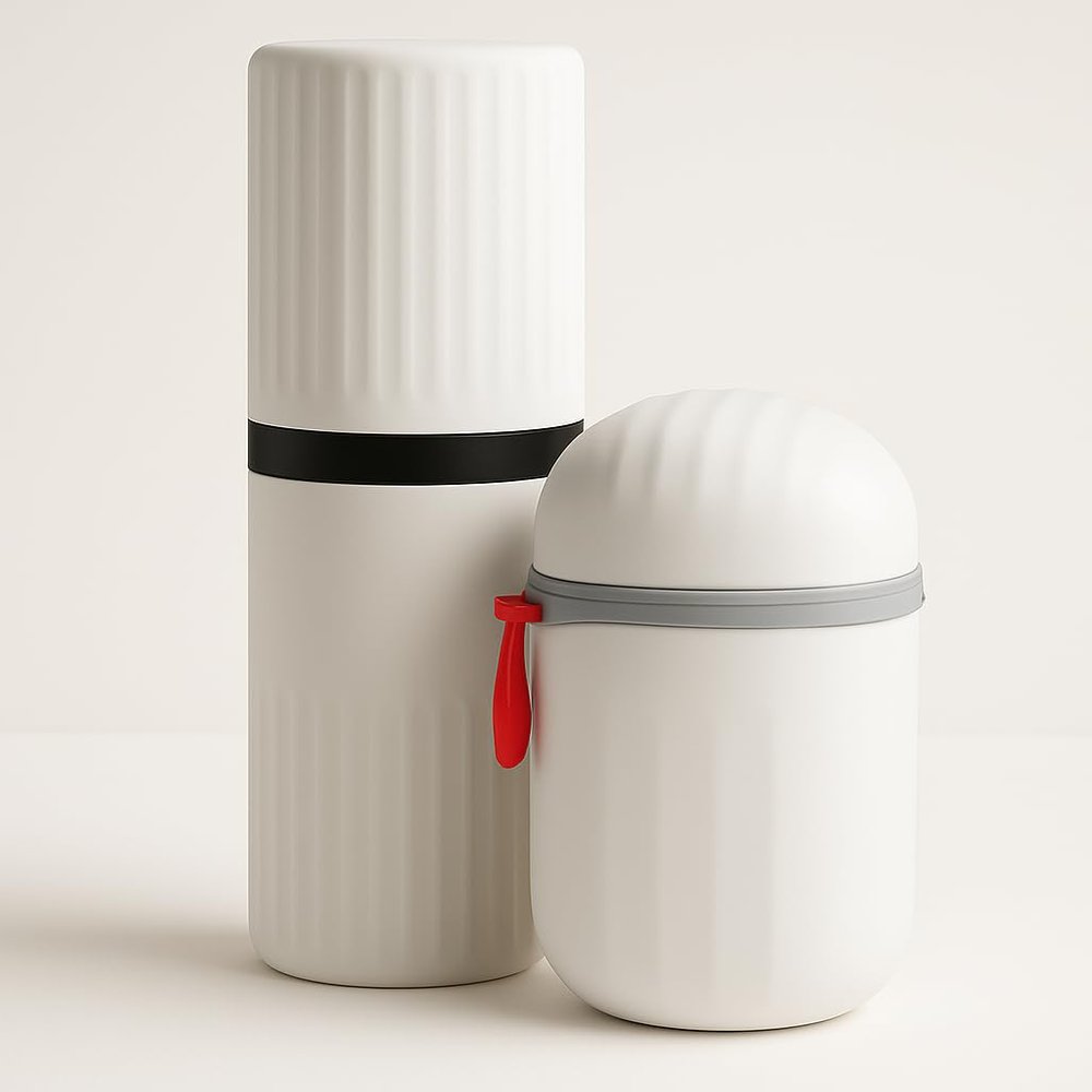 Casa Zura-Travel Toothbrush Holder & Soap Case Combo  Pack of 2 | Leakproof, Hygienic, Lightweight | Compact Toothbrush Box & Soap Container for Travel, Office, Gym Use (4)