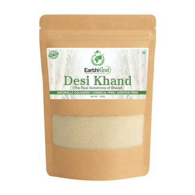 Desi Khand | Organic Sulphur-Free Raw Cane Sugar | Chemical-Free, Unrefined & Healthy Sweetener | Traditional Indian Natural Sweet Sugar (800g (Pack of 1))