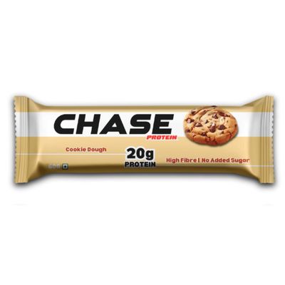 Chase Protein Bar 60g (Cookie Dough) | 20g Protein | Isolate Whey, No Added Sugar & Low GI | Soft Chew Energy Bar for Muscle Gain, Pre/Post Workout | Healthy Snack for Adults