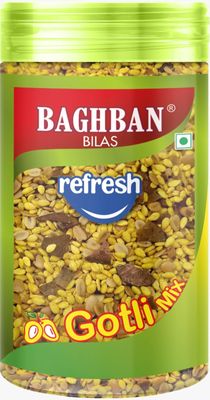 Baghban Bilas Gotli Mix Mukhwas | Made with Sesame Seeds, Coriander Split Seeds, Mango Kernels, Lemon Juice Powder, Black Salt & Turmeric | Refreshing Digestive Mouth Freshener - 130g