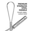 Equix Stainless Steel Tongue Scraper for Adults | Premium Metal Tongue Cleaner for Fresh Breath, Oral Hygiene & Daily Mouth Cleaning | Durable Surgical-Grade Steel Tongue Clear Tool view 4