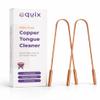 Equix 100% Pure Copper Tongue Cleaner for Adults (Set of 2) | Ayurvedic Double Handle Tongue Scraper for Men & Women | Removes Bad Breath, Boosts Oral Hygiene & Detoxifies Naturally | Eco-Friendly Copper Cleaner view 1