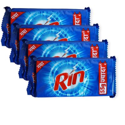 New Advance Blue Detergent Bar 180g. [ PACK OF 4 ] + 1 Laundry Brush..
