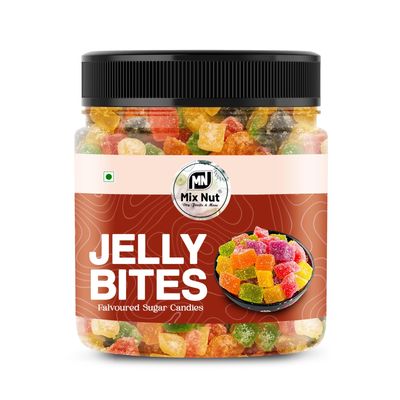 Mix Nut Organic Jelly Bites Flavoured Sugar Candies, Multicolored Gummy Treats for Skin Health and Immunity, Confectionery (250)