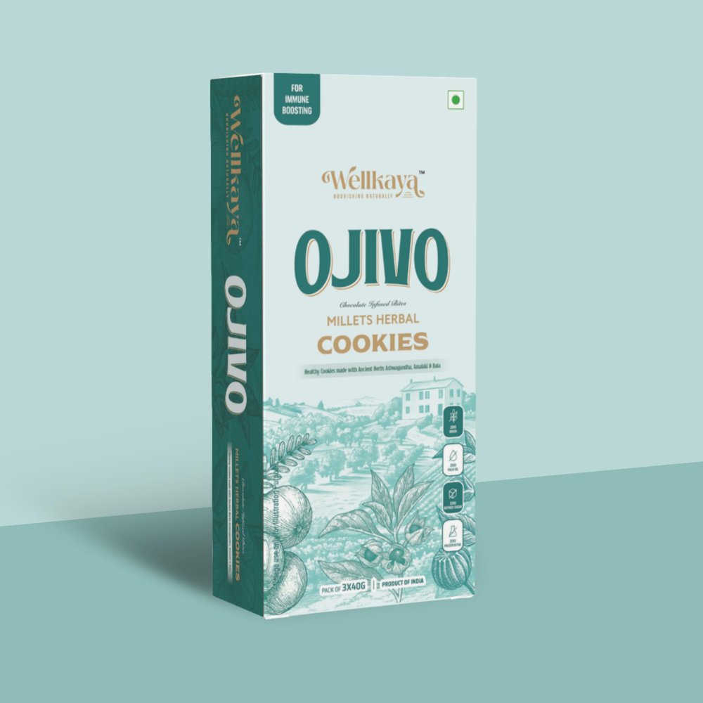 Immune-Boosting Healthy Cookies For Kids & Adults | Ashwagandha, Amalaki, Shatavari & Shweta Musli Mixed | Premium Ojivo Herbal Millet Cookies | Ayurvedic Immune-Boosting Chocolate Infused Bites | Zero Maida, Zero Preservative, Zero Refined Sugar, Ze