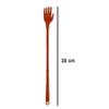 14-Inch Long Back Scratcher & Massager Stick | Handheld Itching Relief Tool for Back and Body | Durable Plastic Self Massager (Dark Brown, Set of 1) view 4