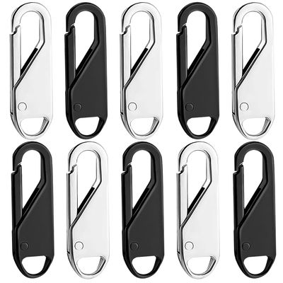 DHANGAR 10 PCS Zipper Pull Replacements, Zipper Repair Kit Zipper Slider Pull Tab Universal Zipper Fixer Metal Zipper Head Pullers Handle Zipper Extenders for Clothing Jacket Backpack Boots Purse Coat