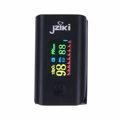 Dr Diaz Fingertip Pulse Oximeter with Audio Visual Alarm, Blood Oxygen Saturation SPO2 & Heart Rate Monitor | Perfusion Index (Black)