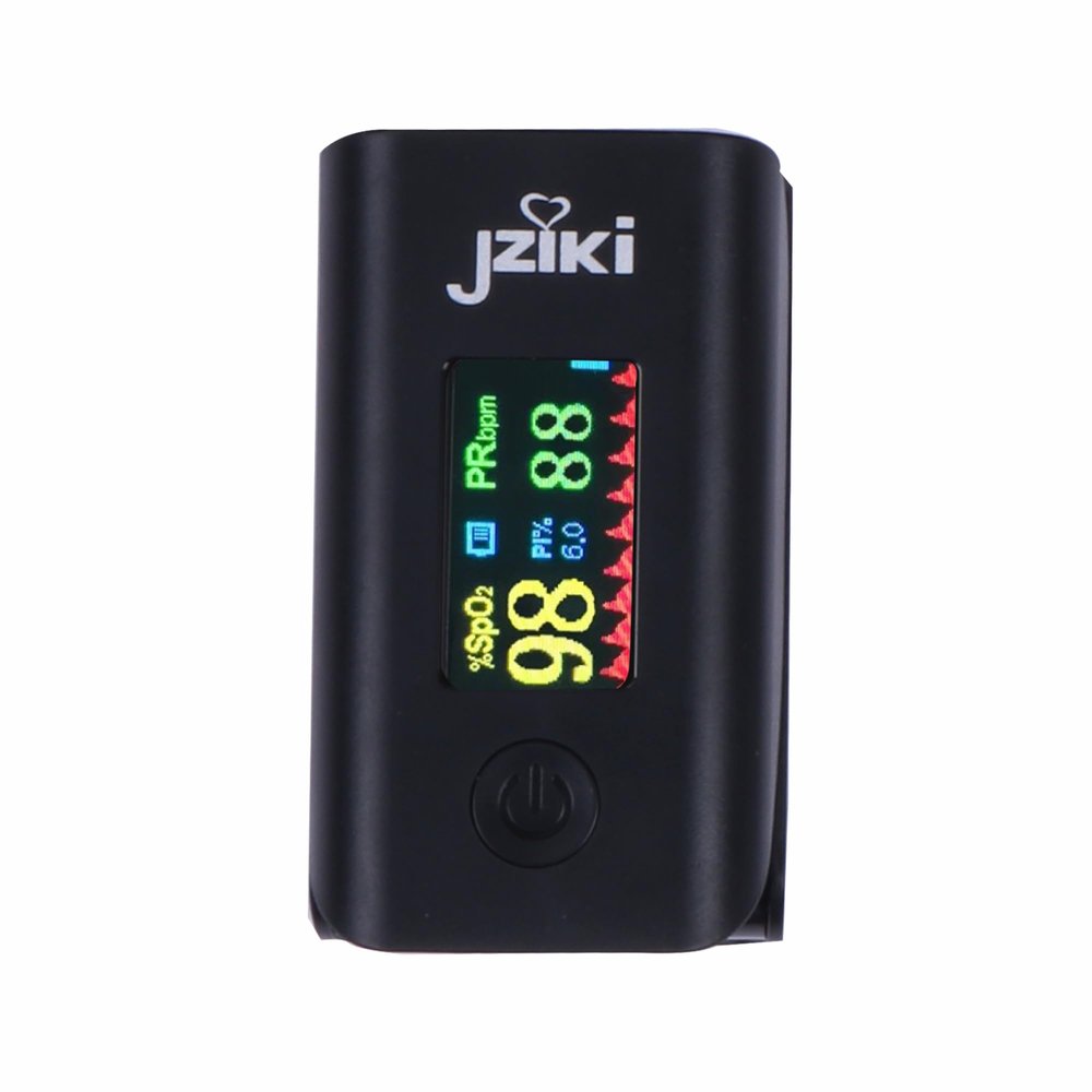 Dr Diaz Fingertip Pulse Oximeter with Audio Visual Alarm, Blood Oxygen Saturation SPO2 & Heart Rate Monitor | Perfusion Index  (Black)