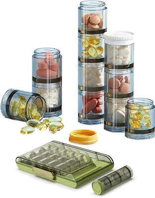 11 Ismael Weekly Pill Organizer 3 Times a Day, 7 Day Portable Travel Pill Box with Large Compartments for Vitamins, Medicine & Supplements  Non-Toxic, Waterproof, Dust-Proof, Lockable, Reusable with Rubber Seal (1Pcs)