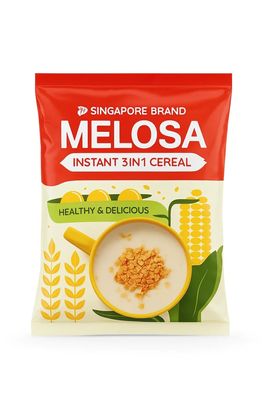 Melosa Instant 3 in 1 Cereal  28g x 20 Sachets - Pack of 1 | Singapore Brand | Healthy & Delicious Breakfast Drink | Family Pack | Ready in 1 Minute | Easy Hot Cereal Beverage