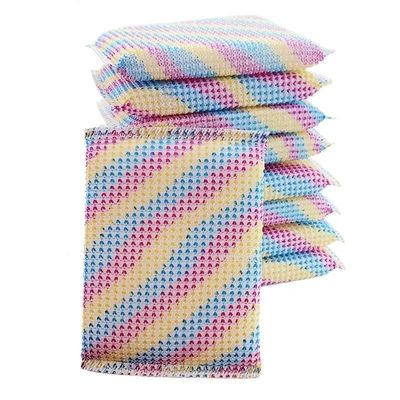 MITNIK Multi-Purpose Cleaning Sponge Wipes, Rainbow Striped Pattern,Kitchen Sponge for Dishes, Reuseable Scouring Sponge for Pots, Pans, Dishes, Utensils Dishwashing and Bathroom Sponges(Pack of 4)