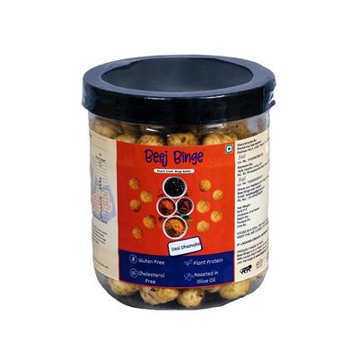 Beej Binge Desi Dhamaka | Roasted Makhana | Spicy Masala | Roasted in Olive Oil | Gluten-Free | Crunchy Healthy Snack | High Protein & Calcium | 50g
