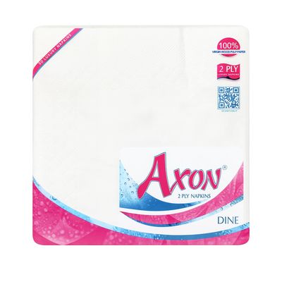 AXON 2 Ply Tissue Paper Napkins | Extra Soft Paper Tissue Paper Napkins for Dining Table | 40 x 40 CM Paper Napkins for Home & Kitchen | Pack Of 2, 50 Pulls Per Pack, 100 Sheets