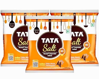 Tata Salt, Iodised Table Salt, Crystalline Form, 1kg Pack, Pack of 3