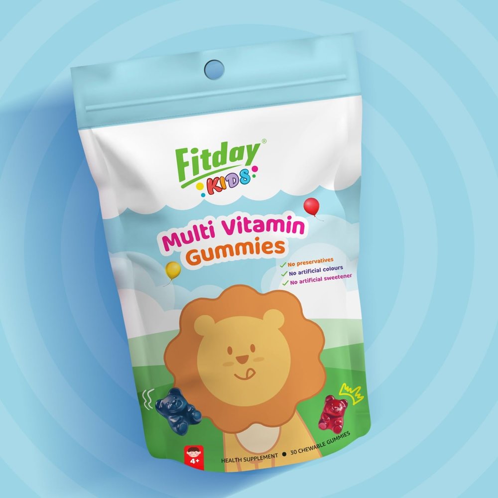Fitday Kids Multi Vitamin Gummies, Mixed Fruit Flavour, 30 Chewable Gummies, No Preservatives, No Artificial Colours, For Children 4+ Years