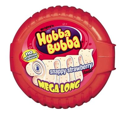 H-ubba B-ubba Mega Long Snappy Strawberry Bubble Gum  56 g | Fruity Chewing Gum Roll | Long-Lasting Flavor | Soft, Chewy Fun Gum for Kids & Adults