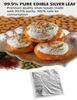 UGLS 24k Edible Silver Leaf Sheets 120 pcs - 3x5.inches for Sweets (Mithai) Decoration, Cakes Decoration, Worshipper (Pooja), Jain Temple, Face Facial Spa & Many More Benefits. view 4