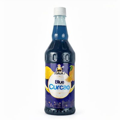 Ashok's Blue Curacao Syrup | Natural Flavoured Sharbat Concentrate | Perfect Mixer for Milk, Mocktails, Juices & Beverages | Refreshing Drink Mix 750ml Bottle