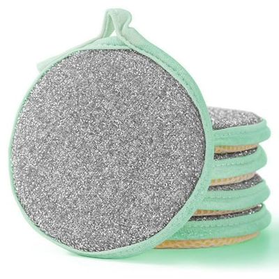 Double-Sided Dish Scrubber Sponge Set, Kitchen Cleaning Pads for Pots and Pans, 2-in-1 Dishwashing Sponges, Pack of 2