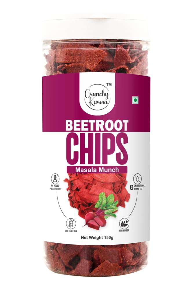Beetroot Chips Masala Munch | Baked Vegetable Chips | Healthy Gluten-Free Snack | No Added Preservatives | High Fiber | Crispy & Delicious Veg Chips 150g