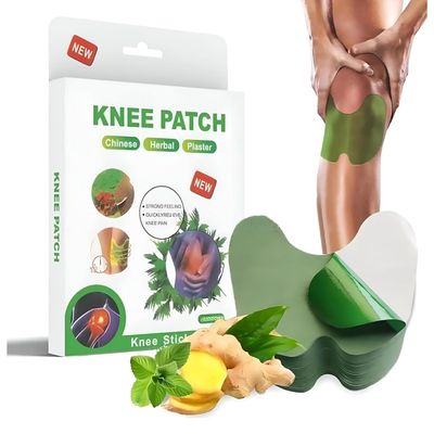 CINSHU International 10 pieces, Natural Knee Pain Relief Patches - Self Heating Herbal Patches for Back, Shoulder, Waist, Neck, Joints, Fast Relief for Joint and Muscle Soreness Pain, Natural Wormwood Herbal Plaster, Arthritis Inflammatiion Patch Sti