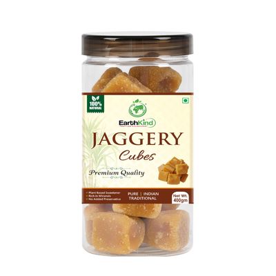 EarthKind Natural Jaggery cubes (Desi Gud) | Pure, Unrefined & Chemical-Free Cubes