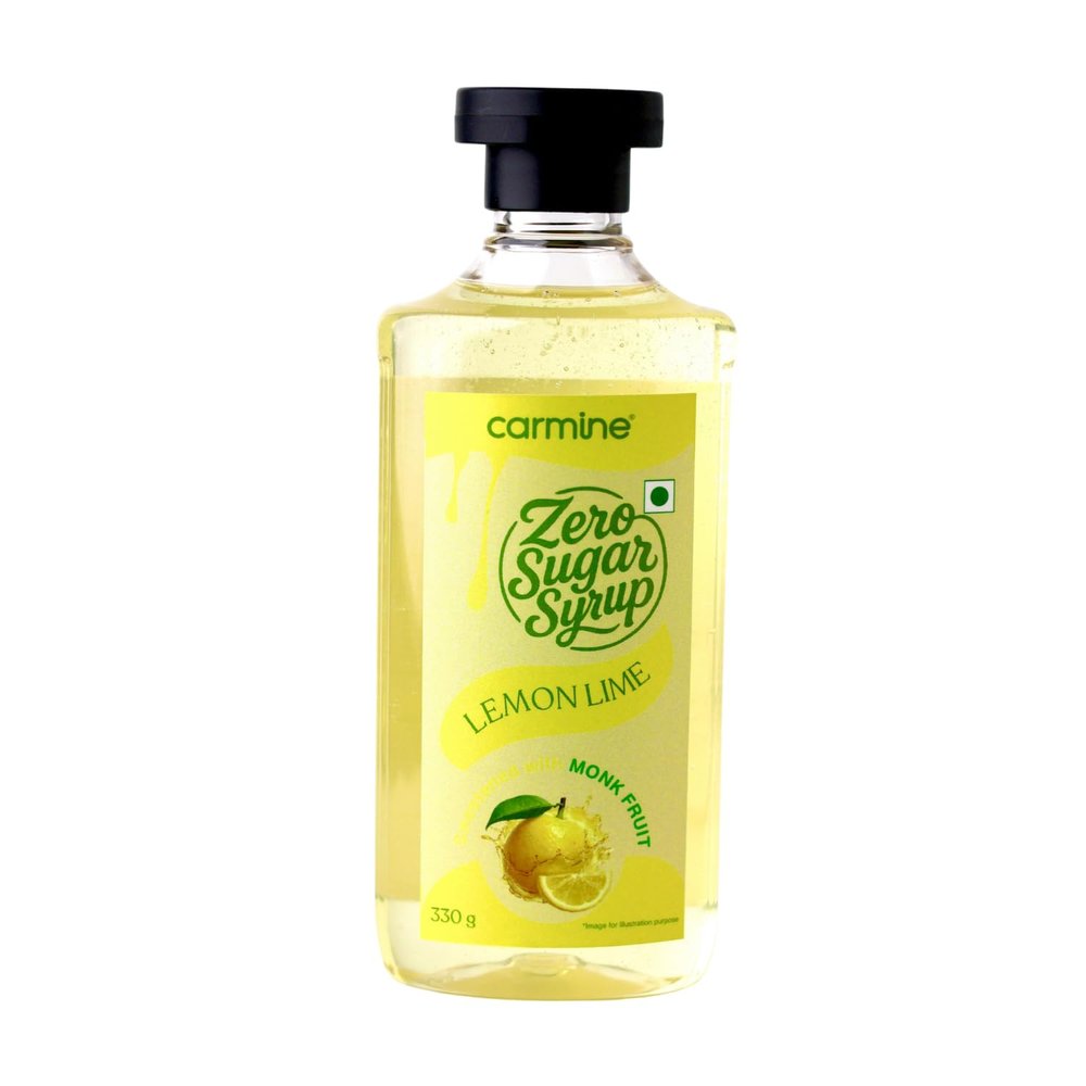 Carmine Zero Lemon Syrup  330g | New & Improved Recipe | Sweetened with Pure Monk Fruit | Natural, Plant-Based Sweetener | No Added Sugar or Artificial Ingredients | Low Carb, Keto & Diabetic Friendly | Clean Label Flavor for Coffee & More