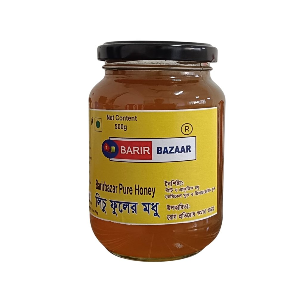 Barirbazar Pure Natural Honey | 100% Organic & Unprocessed | Rich in Antioxidants & Nutrients | Healthy Sweetener for Tea, Cooking & Baking | No Added Sugar or Preservatives | (500grm_Pack 2)