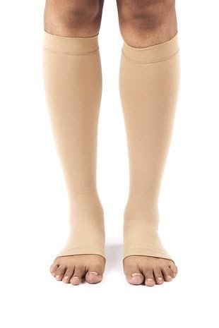 Class II Medical Compression Stockings for Varicose Veins | Class 2 Knee Length | Class II Open Toe | Varicose veins stockings For men and women | 23-32 mm Hg (Large)