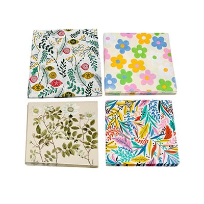 Cherie Premium 2-Ply Decorative Paper Napkins | Assorted Floral & Botanical Design Tissue | Soft & Absorbent Table Napkins for Dining, Parties & Everyday Use | 33 x 33 cm (Pack Of 4)