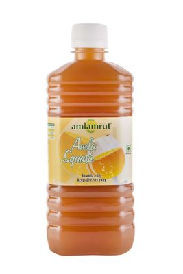 Amlamrut Amla Ginger Squash | Ayurvedic Health Drink Concentrate | Boosts Immunity | Rich in Vitamin C | Natural Juice with Ginger | No Preservatives | Herbal Wellness Tonic | 450 ml Each (Pack of 11)