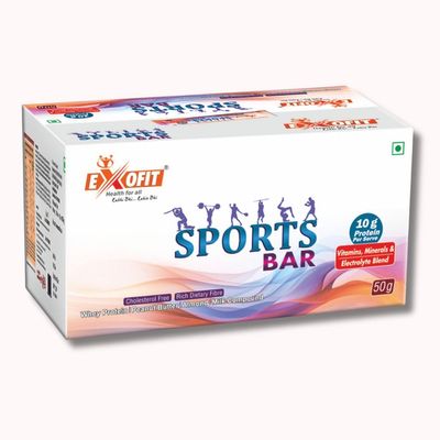 EXOFIT Sports Bar 6x50 (300g Total) Peanut Butter, Almond Protein Bars (Almond, Peanut Butter)