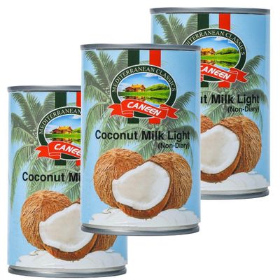 CANEEN Coconut Milk | Value Pack of 3 | Natural, Low-Fat, Non-Dairy Coconut Milk for Cooking, Baking, Curries, Smoothies & Vegan Recipes