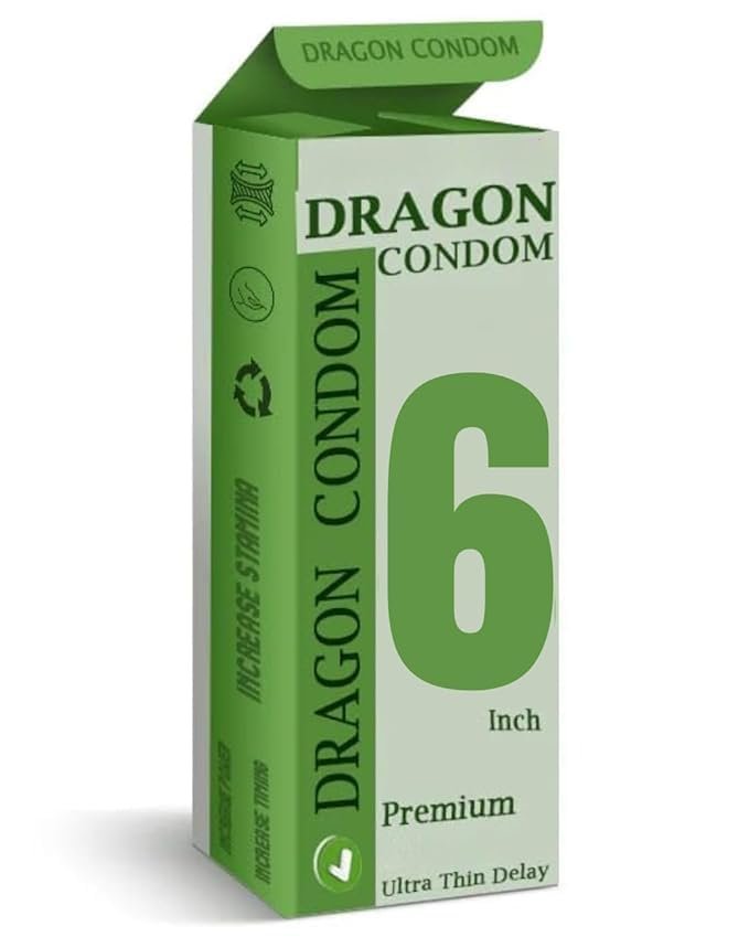Big Extra Size Dragon 6 inch for Man Size | Extra Time| long-lasting | ultra thin premium | (PACK OF 1)