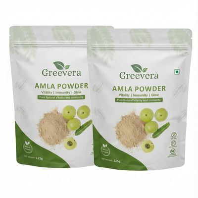GREEVERA Amla Powder for Immunity, Vitality & Skin Glow | 100% Natural Indian Gooseberry | Herbal Superfood Supplement | Rich in Antioxidants, Vitamins & Minerals | Daily Wellness (Pack-2)