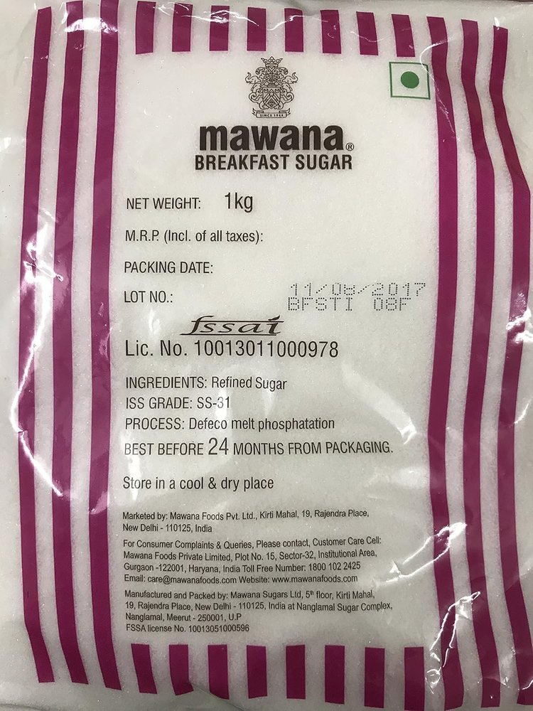 Mawana Breakfast Sugar 1kg | Premium Fine Grain White Sugar for Tea, Coffee & Daily Cooking | Hygienically Packed | Pure & Fresh