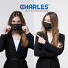 CHARLES (Pack of 100) 3-Ply Disposable Mask | Black | with Adjustable Nose Clip & Elastic Ear Loops | Soft on Skin | Great For Office, School, Home, Kitchen and Outdoors | Unisex view 4