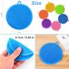 GONIPIMI Cleaning Sponge Silicone Scrubber for Kitchen Non Stick Dishwashing & Fruit and Vegetable Washing Brush Round Scrubber Multi Color (Pack of 3) view 2