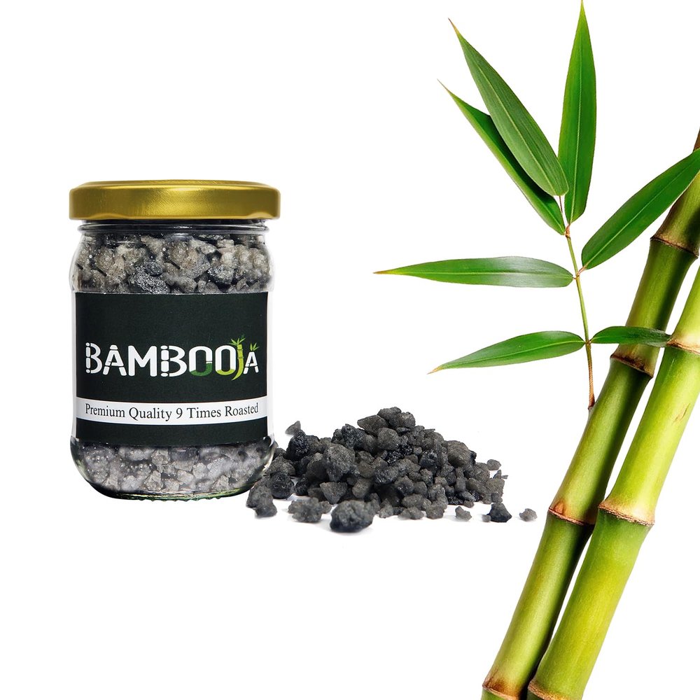 Bambooja Premium 9X Roasted Bamboo Salt, Crystal Form, Mineral Rich, Gluten Free, Antioxidant Properties, Alkaline, 50g Jar