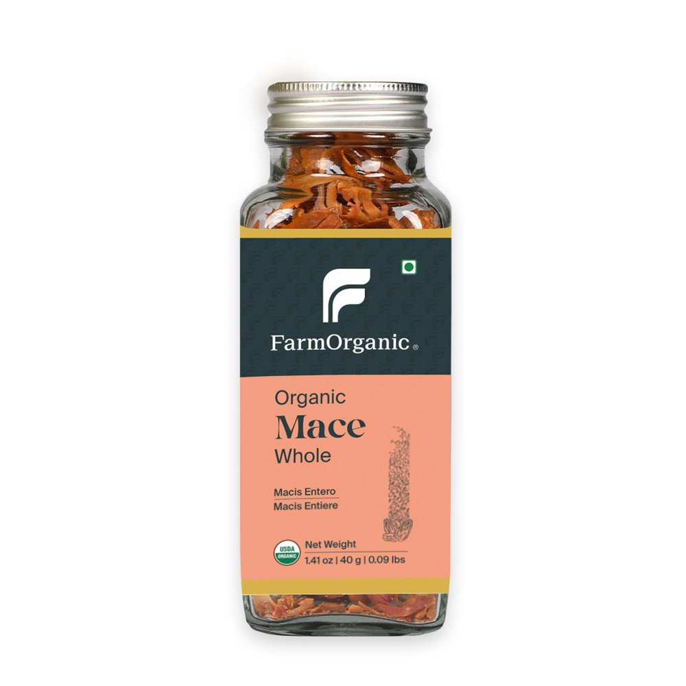 FarmOrganic Mace Whole 40g | Organic Javitri Whole Spice | Pure & Aromatic | Ideal for Curries, Biryani, Baking & Masala Blends | Indian Cooking Spice