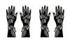 amazinghub Henna Design Arm Sleeves, Black and White Floral Pattern, Traditional Mehndi Style Tattoo Art, Decorative Long Gloves view 1