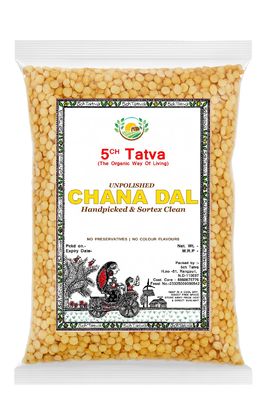 5ch Tatva Unpolished Chana Dal, Handpicked and Sortex Clean, No Preservatives, No Color Flavors || 1kg