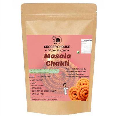 GROCERY HOUSE Masala Flavoured Chakli 250g | Crunchy Indian Snack | Tangy & Spicy Taste | Festive Special Namkeen