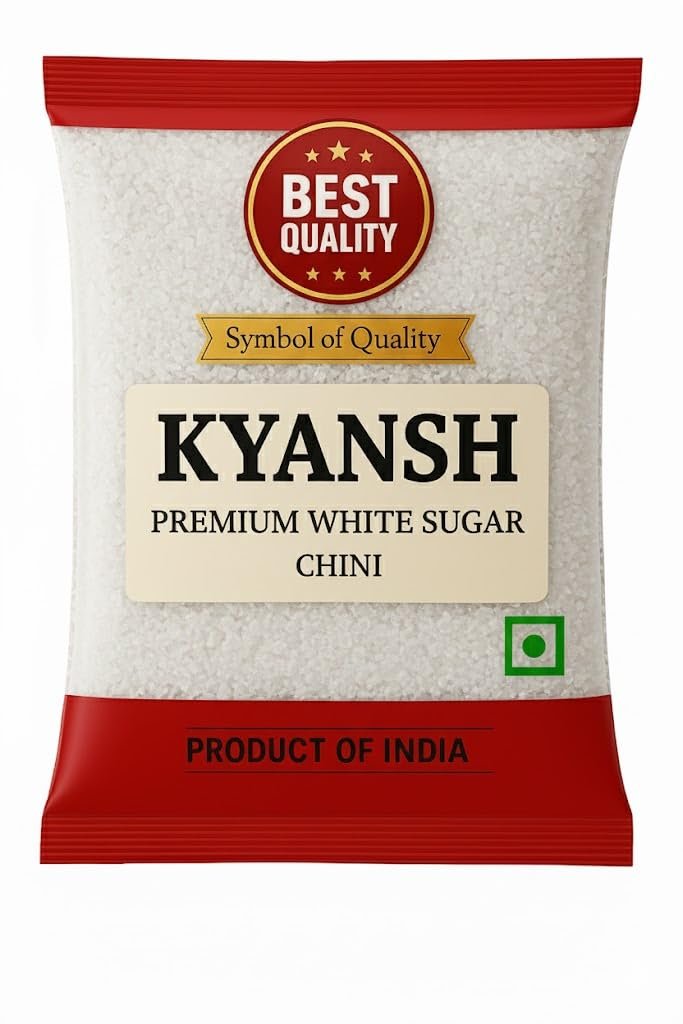 KYANSH 5kg Premium White Sugar Chini, Product of India