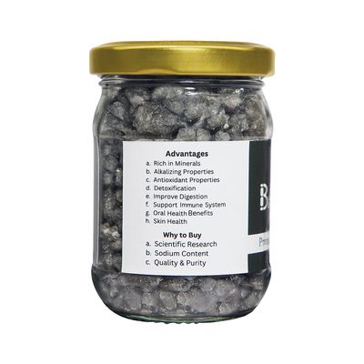 Bambooja Salt Crystal Nine X Time Rosted Pure & Natural Rich Bamboo Salt, Antioxidant Properties, Alkaline50 Gram