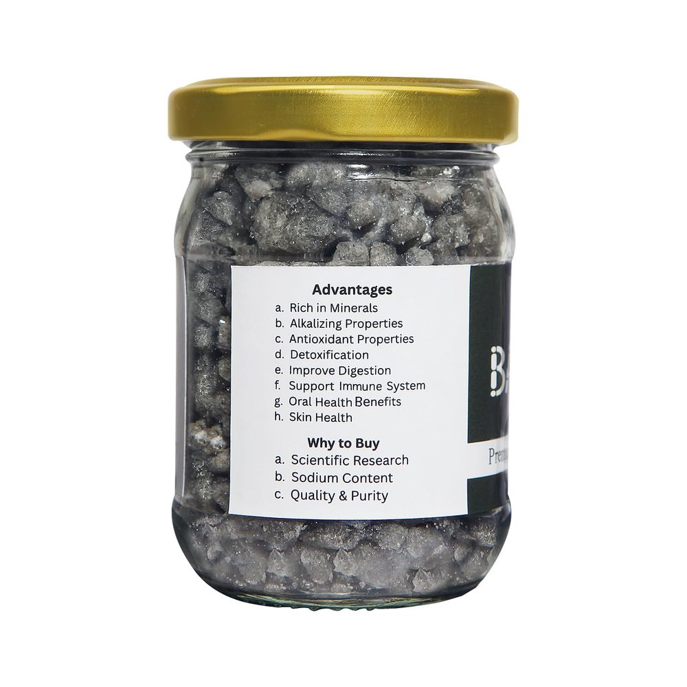 Bambooja Salt Crystal Nine X Time Rosted Pure & Natural Rich Bamboo Salt, Antioxidant Properties, Alkaline50 Gram