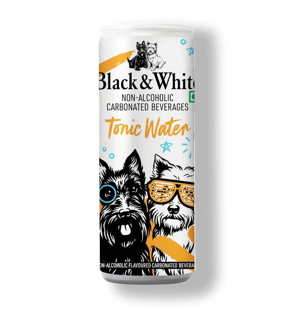 Black & White Tonic Water (Pack of 2 X 250 ML) | Premium Sparkling Tonic with Classic Quinine Bitterness | Refreshing Carbonated Mixer for Gin, Vodka & Cocktails | Crisp, Balanced Tonic with Smooth Bubbles